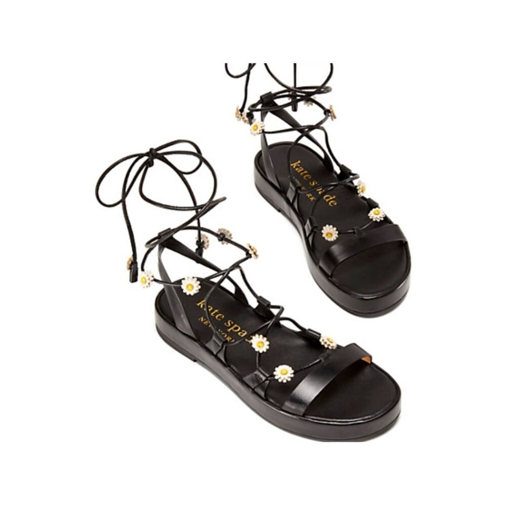 Kate Spade Sprinkles Strappy  Daisy Lace-Up Leather Sandals